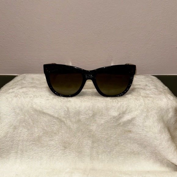 Gucci cat eye, black and glitter sunglasses; GG #3739/N/S VJZHA
